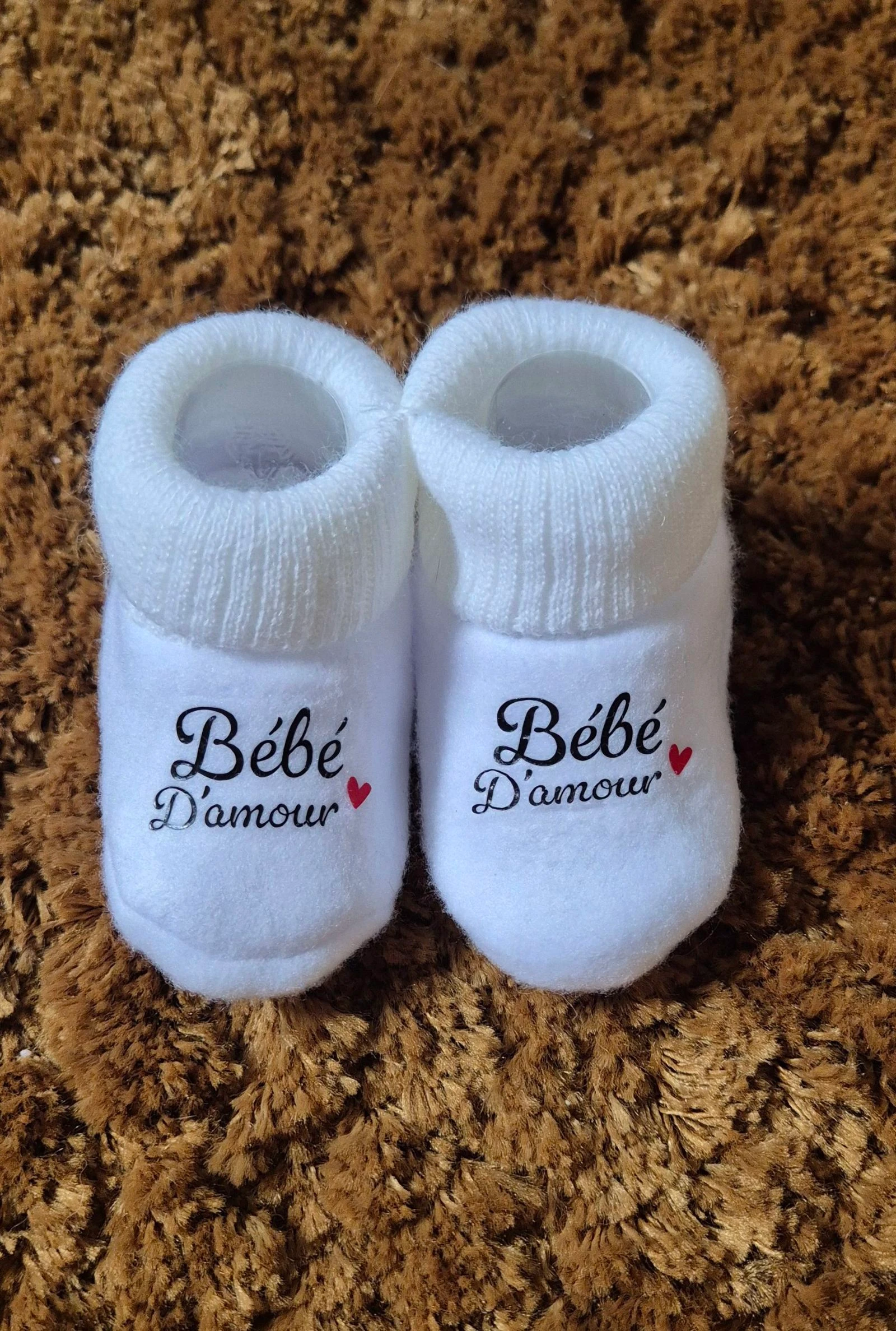 Chausson naissance bebe personnaliser 